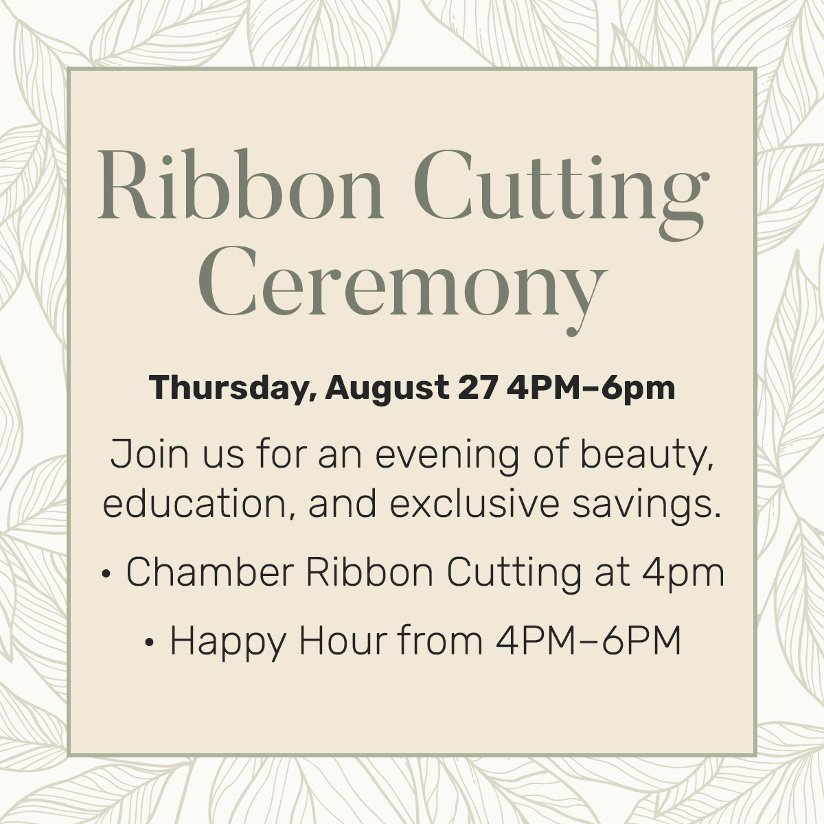 Ribbon Cutting Ceremony Offer